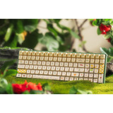 Iqunix F97 Floral Date, gaming toetsenbord Groen/wit, US lay-out, IQUNIX Little Prince, RGB leds, 96%, Hot-swappable, PBT, 2.4GHz | Bluetooth 5.1 | USB-C