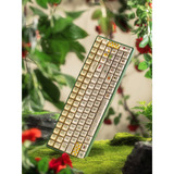 Iqunix F97 Floral Date, gaming toetsenbord Groen/wit, US lay-out, IQUNIX Little Prince, RGB leds, 96%, Hot-swappable, PBT, 2.4GHz | Bluetooth 5.1 | USB-C