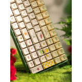 Iqunix F97 Floral Date, gaming toetsenbord Groen/wit, US lay-out, IQUNIX Little Prince, RGB leds, 96%, Hot-swappable, PBT, 2.4GHz | Bluetooth 5.1 | USB-C