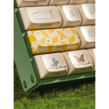 Iqunix F97 Floral Date, gaming toetsenbord Groen/wit, US lay-out, IQUNIX Little Prince, RGB leds, 96%, Hot-swappable, PBT, 2.4GHz | Bluetooth 5.1 | USB-C