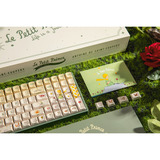 Iqunix F97 Floral Date, gaming toetsenbord Groen/wit, US lay-out, IQUNIX Little Prince, RGB leds, 96%, Hot-swappable, PBT, 2.4GHz | Bluetooth 5.1 | USB-C