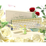 Iqunix F97 Floral Date, gaming toetsenbord Groen/wit, US lay-out, IQUNIX Little Prince, RGB leds, 96%, Hot-swappable, PBT, 2.4GHz | Bluetooth 5.1 | USB-C