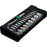 Wera 8100 SA 10 Zyklop Metalen ratelset, 1/4" gereedschapsset Zwart/groen, 28-delige, volledig metalen ratel met vierkantaandrijving