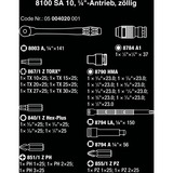 Wera 8100 SA 10 Zyklop Metalen ratelset, 1/4" gereedschapsset Zwart/groen, 28-delige, volledig metalen ratel met vierkantaandrijving