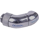 Alphacool HF angled adaptor double 45° revolvable G1/4'' outer thread to G1/4'' inner thread verbinding Chroom