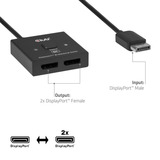 Club 3D DisplayPort 2-in-1 bidirectionele 8K switch displayport switch Zwart