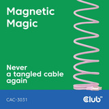 Club 3D USB-C Magnetic-Coil 240W PD3.1 Pink Cable, 2 meter kabel Roze