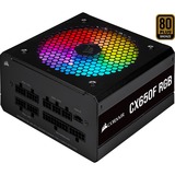 Corsair CX650F RGB, 650 Watt voeding Zwart, 4x PCIe, Full Kabel-Management