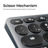 Keychron B5 Pro-K1 toetsenbord Grijs, US lay-out (QWERTY), Scissor switches, 100%, ABS keycaps, 2.4 GHz / Bluetooth / USB