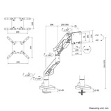 Neomounts ACE gaming DS70-256RD1 Gaming monitorarm Rood/zwart, Gasveer, Topfix, 180°-stop