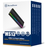 SilverStone MS13 externe behuizing Zwart, RGB led