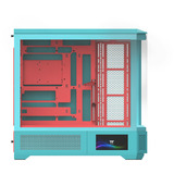 Thermaltake View 600 TG Mint Strawberry big tower behuizing Mint/bes | 2x USB-A | 1x USB-C | Tempered Glass