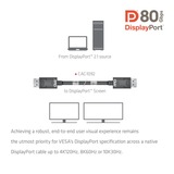 Club 3D Displayport 2.1 VESA DP80 gecertificeerde kabel male-male Zwart, 1,6 meter, 8K 240Hz, 10K 60Hz, 80Gbps
