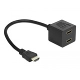 DeLOCK High Speed HDMI Splitter met Ethernet 1x male naar 2x female Zwart