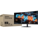 GIGABYTE MO34WQC36 QD-OLED 34" Curved UltraWide gaming monitor Zwart, 2x HDMI, DisplayPort, USB-A, USB-B, USB-C, 360 Hz