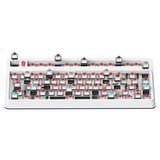 Iqunix L80 Formula Typing Wireless Mechanical Keyboard, gaming toetsenbord Wit/rood, US lay-out, Gateron Brown, RGB leds, 80% (TKL), Hot-swappable, PBT, 2.4GHz | Bluetooth 5.1 | USB-C
