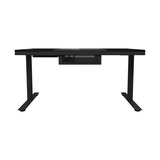 LORGAR Desk Elite 90 Series Glass tafel behuizing Zwart/transparant | 3x USB-A | 2x USB-C | RGB | Tempered Glass