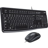 Logitech MK120 desktopset Zwart, EU lay-out (QWERTY), Rubberdome