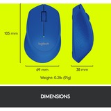 Logitech Wireless Mouse M280 Blauw, 1000 dpi