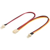 goobay 3-Pin Y-Kabel Zwart/rood, 0,22 meter