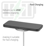 Club 3D CAC-3027 Qi2 25W draadloze oplader Wit, Qi-gecertificeerd, MagSafe-compatibel, magnetisch pad