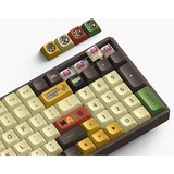 Iqunix F97 Happy Ape Wireless Mechanical Keyboard, gaming toetsenbord Bruin/geel, US lay-out, IQUNIX Moonstone Turbo, RGB leds, 96%, Hot-swappable, PBT, 2.4GHz | Bluetooth 5.1 | USB-C