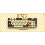 Iqunix F97 Happy Ape Wireless Mechanical Keyboard, gaming toetsenbord Bruin/geel, US lay-out, IQUNIX Moonstone Turbo, RGB leds, 96%, Hot-swappable, PBT, 2.4GHz | Bluetooth 5.1 | USB-C