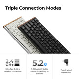 Keychron K3 Ultra 8K Wireless Custom Mechanical Keyboard Zwart, US lay-out (QWERTY), Keychron Milk POM Red, 75%, RGB leds, LSA Double-shot PBT, USB-C | 2.4 GHz | Bluetooth 5.2