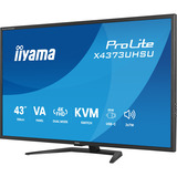 iiyama ProLite X4373UHSU-B2 42.5" 4K UHD monitor Zwart (mat), HDMI, DisplayPort, USB-C