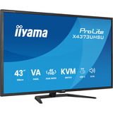 iiyama ProLite X4373UHSU-B2 42.5" 4K Ultra HD monitor Zwart (mat), 1x DisplayPort, 2x HDMI, 3x USB-C, 2x USB-A