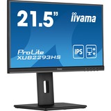 iiyama ProLite XUB2293HS-B5 21" Monitor Zwart, 75 Hz, HDMI, DisplayPort, Audio, AMD Free-Sync