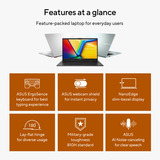 ASUS Vivobook Go 15 E1504FA-BQ5403W 15.6"  laptop Zwart | Ryzen 5 40 | Radeon 610M | 8 GB | 512 GB SSD