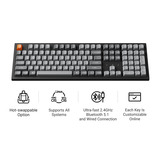 Keychron K10 Max-H12 RGB mechanisch toetsenbord Zwart, US lay-out (QWERTY), 100%, RGB leds, OSA Double-shot PBT, hot swap, USB-C | 2.4 GHz | Bluetooth 5.1