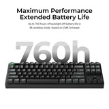 Keychron K8 Ultra 8K Wireless Custom Mechanical Keyboard Zwart, US lay-out (QWERTY), Keychron Apex Red, 80% (TKL), RGB leds, OSA Double-shot PBT, USB-C | 2.4 GHz | Bluetooth 5.2