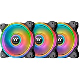 Thermaltake Riing Quad 12 RGB Radiator Fan TT Premium Edition 3 Pack case fans Zwart, 3 stuks, 120 x 120 x 25 mm, 3 stuks, Incl. controller