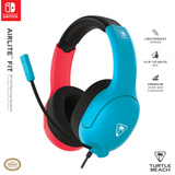 Turtle Beach Airlite Fit gamingheadset met microfoon over-ear gaming headset Neonblauw/neonrood, Nintendo Switch, Nintendo Switch Lite, Nintendo Switch - OLED-model