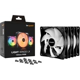 be quiet! Light Wings LX PWM RGB case fans Zwart, 3 stuks, 120 x 120 x 25 mm