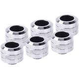 Alphacool Eiszapfen PRO 16 mm HardTube Fitting G1/4 - Chrome verbinding Chroom, 6 stuks