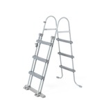 Bestway Zwembad power steel set rechthoek 404 Lichtgrijs, Incl. Filterpomp (220-240V) + ladder