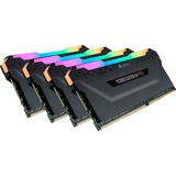 Corsair 32 GB DDR4-3600 Quad-Kit werkgeheugen Zwart, CMW32GX4M4D3600C16, Vengeance RGB PRO, XMP