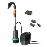 GARDENA Accu Regentonpomp 2400 ComfortAutomatic 18V P4A Gebruiksklare set incl. accu en oplader Donkergrijs/zwart, 14605-20 | Pomp | Accu | Oplader | Buis en aansluiting