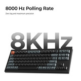 Keychron V3 Ultra 8K Wireless Custom Mechanical Keyboard Zwart, US lay-out (QWERTY), Keychron Silk POM Red, 80% (TKL)	, RGB, Hot swap, 2.4 GHz | Bluetooth 5.3 | USB-C