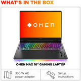 OMEN MAX 16-ah0380nd 16"  gaming laptop Zwart | Core Ultra 9 275HX | RTX 5080 | 64 GB | 2 TB SSD