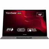 ViewSonic USB-C Multi-Touch Portable Monitor TD1655 16"  Zwart, 1x Mini HDMI, USB-C