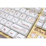 Ducky One 2 x Shiba Says, toetsenbord Geel/wit, US lay-out, Cherry MX Brown, RGB leds, MDA Profile PBT Dye-sub