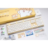 Ducky One 2 x Shiba Says, toetsenbord Geel/wit, US lay-out, Cherry MX Brown, RGB leds, MDA Profile PBT Dye-sub