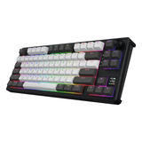 Hator Skyfall Pro Wireless RGB mechanisch gaming toetsenbord Zwart, US lay-out (QWERTY), HATOR Aurum Vanilla Silent, 80% (TKL)	, RGB, Double-shot PBT, Hot-swap, 2.4GHz | Bluetooth | USB-C