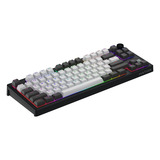 Hator Skyfall Pro Wireless RGB mechanisch gaming toetsenbord Zwart, US lay-out (QWERTY), HATOR Aurum Vanilla Silent, 80% (TKL)	, RGB, Double-shot PBT, Hot-swap, 2.4GHz | Bluetooth | USB-C