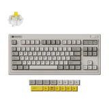 Keychron R3-M4 QMK Wireless Mechanical Keyboard, toetsenbord Grijs, US lay-out, Keychron Super Banana, RGB, Cherry PBT, Hot swap, 2.4 GHz / Bluetooth 5.3 / USB-C