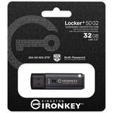 Kingston IronKey Locker+ 50 G2 USB Flash Drive 32 GB usb-stick Antraciet, USB-A 3.2 Gen 1